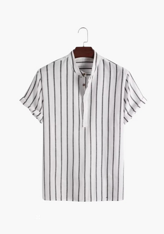 Nico | Herren Gestreiftes Kurzarmshirt | Sommerleicht