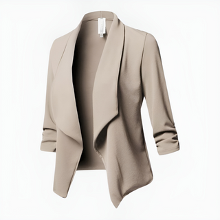 Damen Cropped Offene Front Blazer | Lange Ärmel