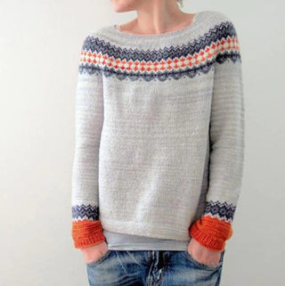 Damen-Pullover mit Druck| Rundhalsausschnitt