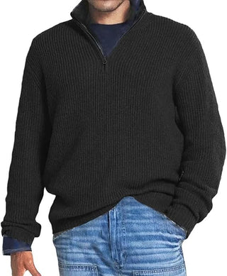 Herren Rippstrick-Halbzip-Jumper | Lange Ärmel