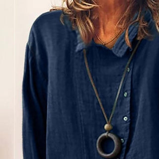 Damen Button-Up Langarmshirt | Lässiger Stil