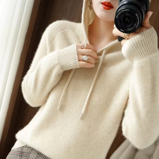 Damen Strick Hoodie | Lange Ärmel
