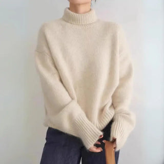 Damen Oversized Pullover mit Rollkragen | Lange Ärmel