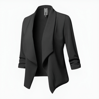 Damen Cropped Offene Front Blazer | Lange Ärmel
