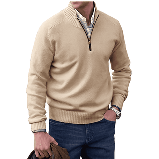 Herren Halb-Zip Strickpullover | Langarm