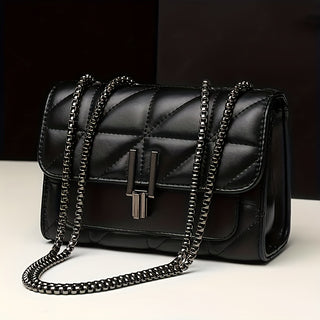 Damen Stepp Schultertasche | Kettenriemen Umhängetasche