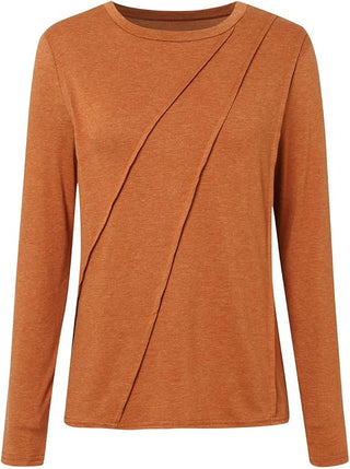 Drapierter Langarm-Top für Damen | Lässig