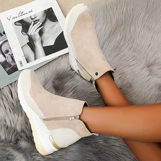 Damen Wedge Stiefeletten | Mit Reißverschluss