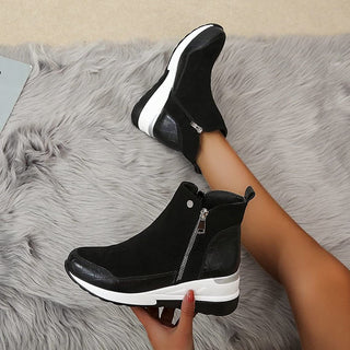 Damen Wedge Stiefeletten | Mit Reißverschluss