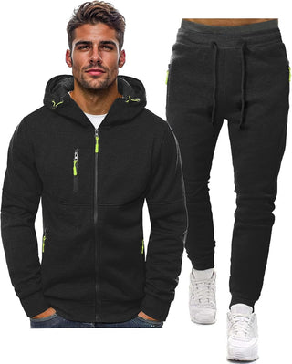 Herren Kapuzenpulli Trainingsanzug Set |Reißverschluss Jacke & Jogginghose