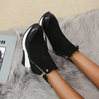 Damen Wedge Stiefeletten | Mit Reißverschluss