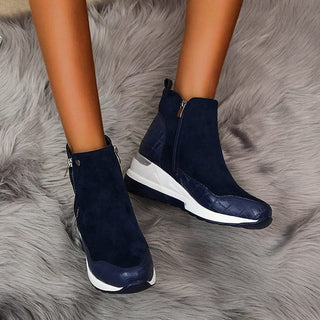 Damen Wedge Stiefeletten | Mit Reißverschluss