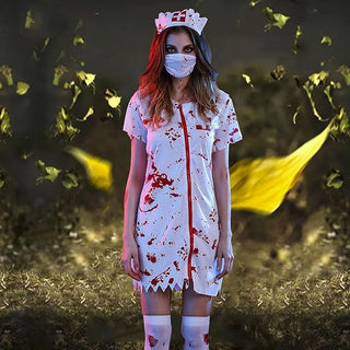 Frauen Halloween Krankenschwester Kostüm | Blutfleck Druck