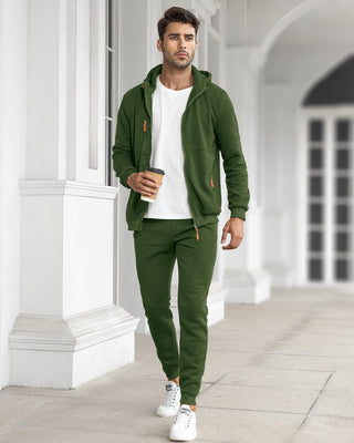 Herren Kapuzenpulli Trainingsanzug Set |Reißverschluss Jacke & Jogginghose