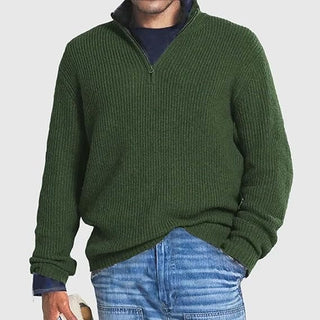 Herren Rippstrick-Halbzip-Jumper | Lange Ärmel