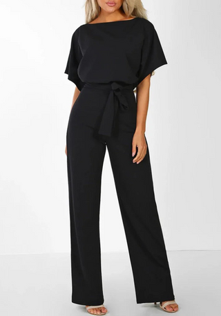 Mira | Damen Eleganter Jumpsuit | Tailliert Schwarz
