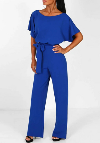 Mira | Damen Eleganter Jumpsuit | Tailliert Blau