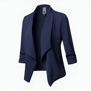 Damen Cropped Offene Front Blazer | Lange Ärmel