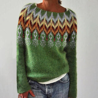 Damen-Pullover mit Druck| Rundhalsausschnitt