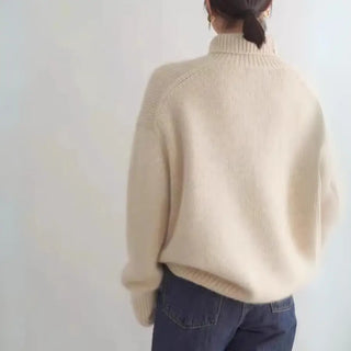 Damen Oversized Pullover mit Rollkragen | Lange Ärmel