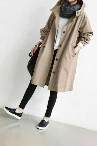 Damen Oversized Regenmantel | Lang