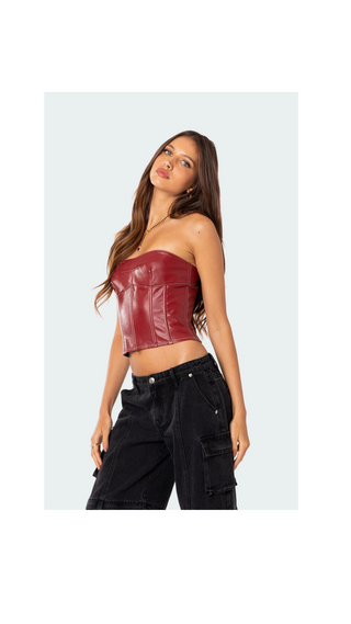 Alina | Damen Figurbetontes Corsage Top | Schnürdetail