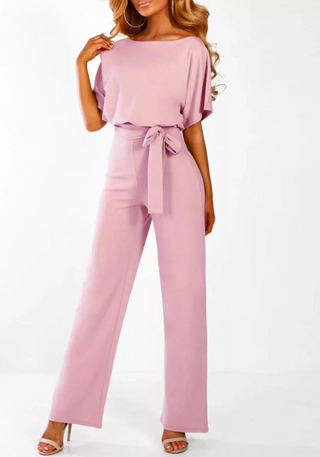 Mira | Damen Eleganter Jumpsuit | Tailliert Rosa