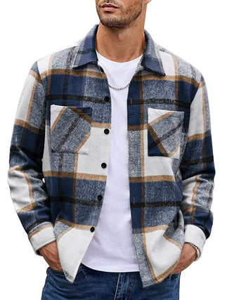 Herren Karierte Freizeitjacke | Mit Knöpfen