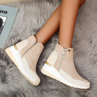 Damen Wedge Stiefeletten | Mit Reißverschluss