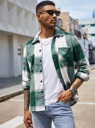Herren Karierte Freizeitjacke | Mit Knöpfen