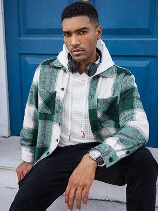 Herren Karierte Freizeitjacke | Mit Knöpfen