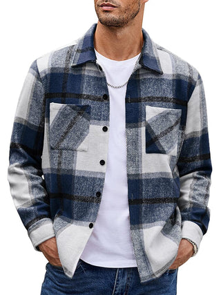 Herren Karierte Freizeitjacke | Mit Knöpfen
