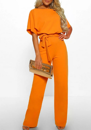 Mira | Damen Eleganter Jumpsuit | Tailliert Gelb