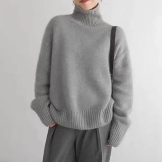 Damen Oversized Pullover mit Rollkragen | Lange Ärmel