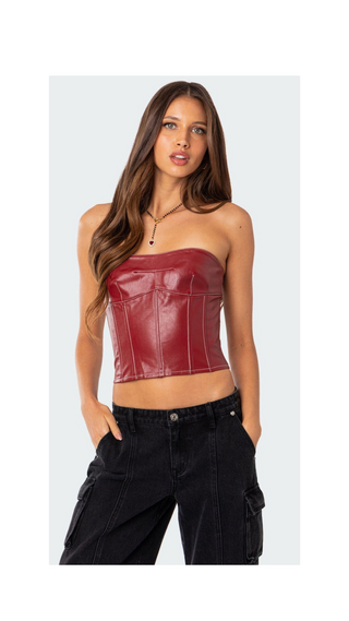Alina | Damen Figurbetontes Corsage Top | Schnürdetail