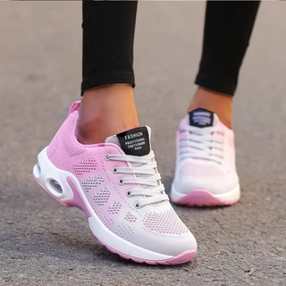 Livia | Damen Orthopädische Laufschuhe | Leicht & Stoßdämpfend Grau Rosa