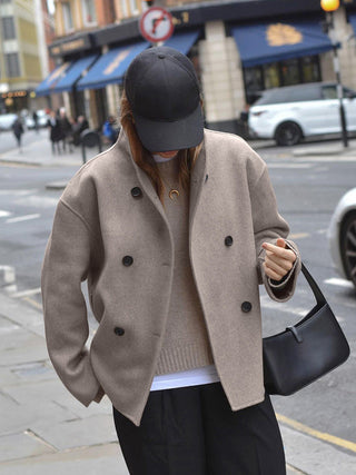 Damen Oversized Knopfjacke | Kurz