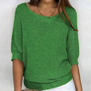 Damen Lockere Strickpullover | Halbe Ärmel
