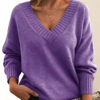 Damen V-Ausschnitt Pullover | Lange Ärmel