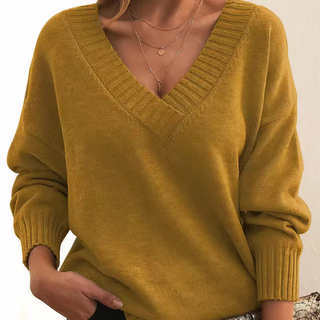 Damen V-Ausschnitt Pullover | Lange Ärmel