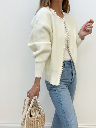 Damen Elegante Strickjacke | Mit Perlen