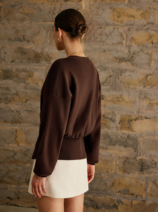 Damen Cardigan mit tiefem V-Ausschnitt | Knopfdetail