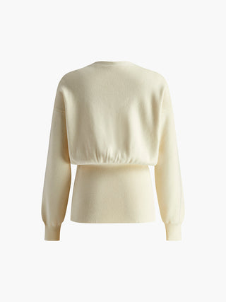Damen Cardigan mit tiefem V-Ausschnitt | Knopfdetail