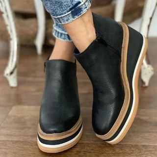 Damen Bequeme Plateau Stiefeletten | Keilabsatz