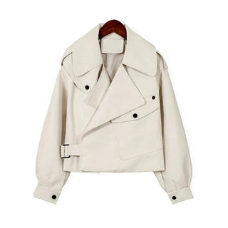 Damen Cropped Jacke | Mit Gürtel