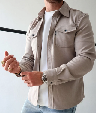 Herren Knopf Freizeitjacke | Langarm