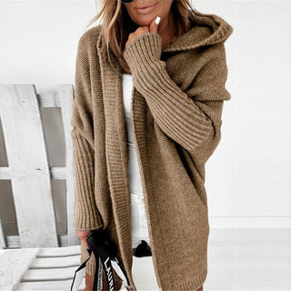 Damen Kapuzenstrickcardigan | Lässige Passform