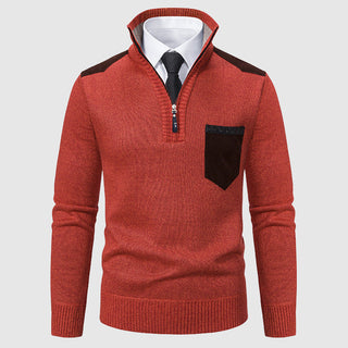 Herren Winter Pullover | Halb-Reissverschluss mit Tasche