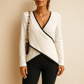 Damen-Wickelbluse | Vorne gebunden