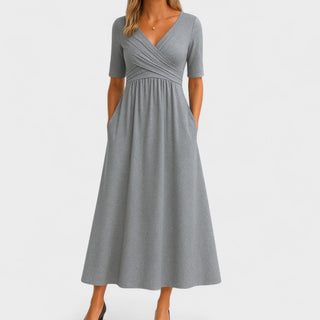 Women's wrap dress with V-neck | Midi